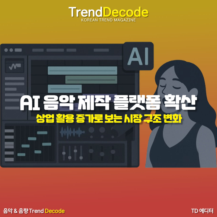 AI 통합 음악 제작 플랫폼을 표현한 단순 일러스트 이미지