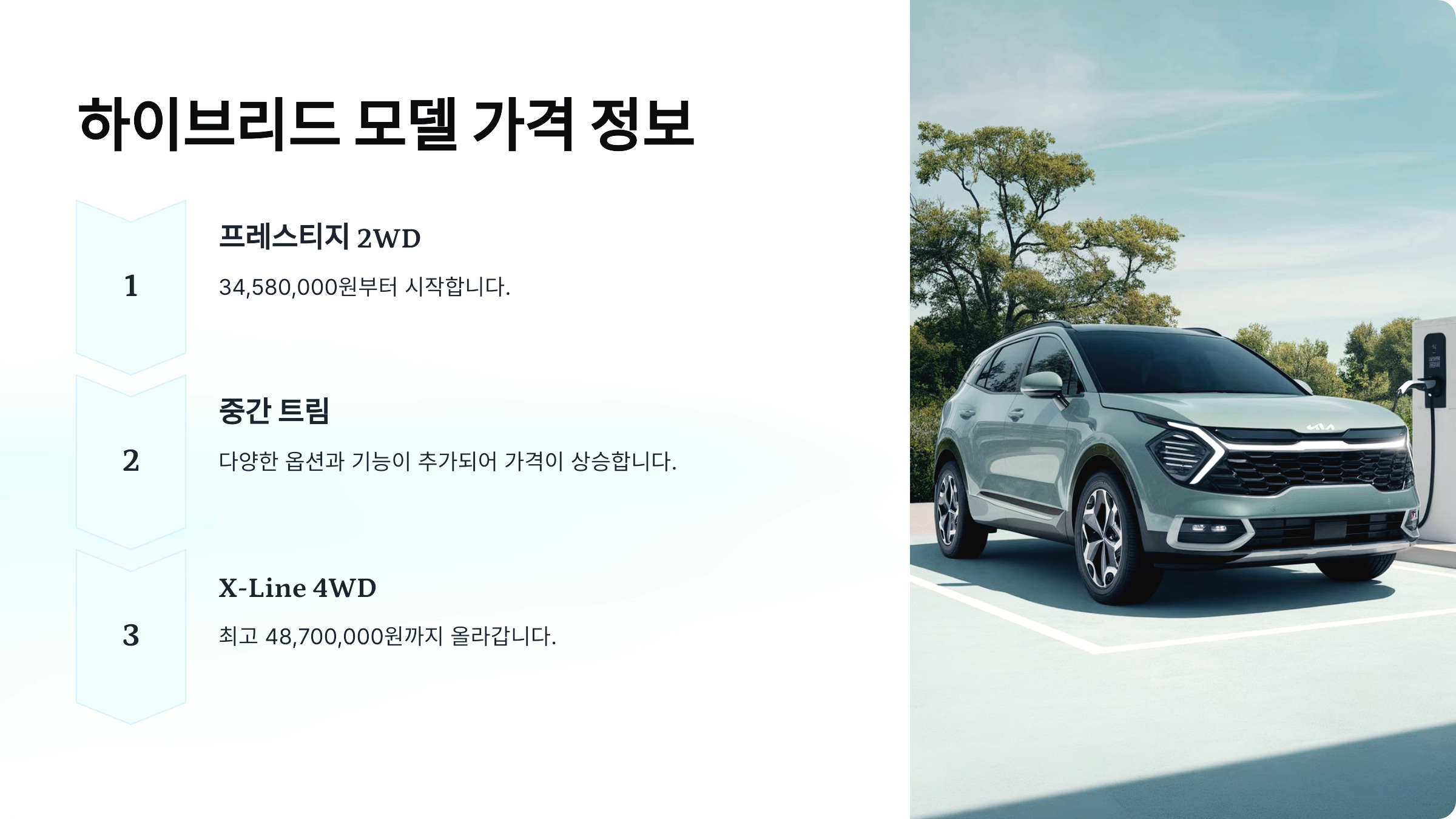 하이브리드 모델 가격 정보