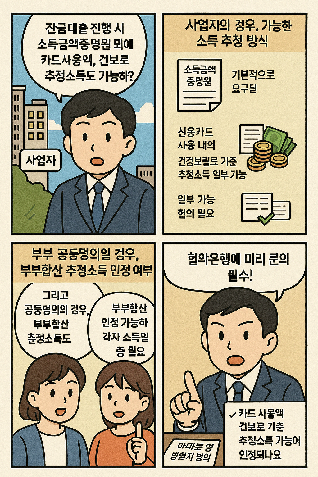 잔금대출 추정소득 적용 기준