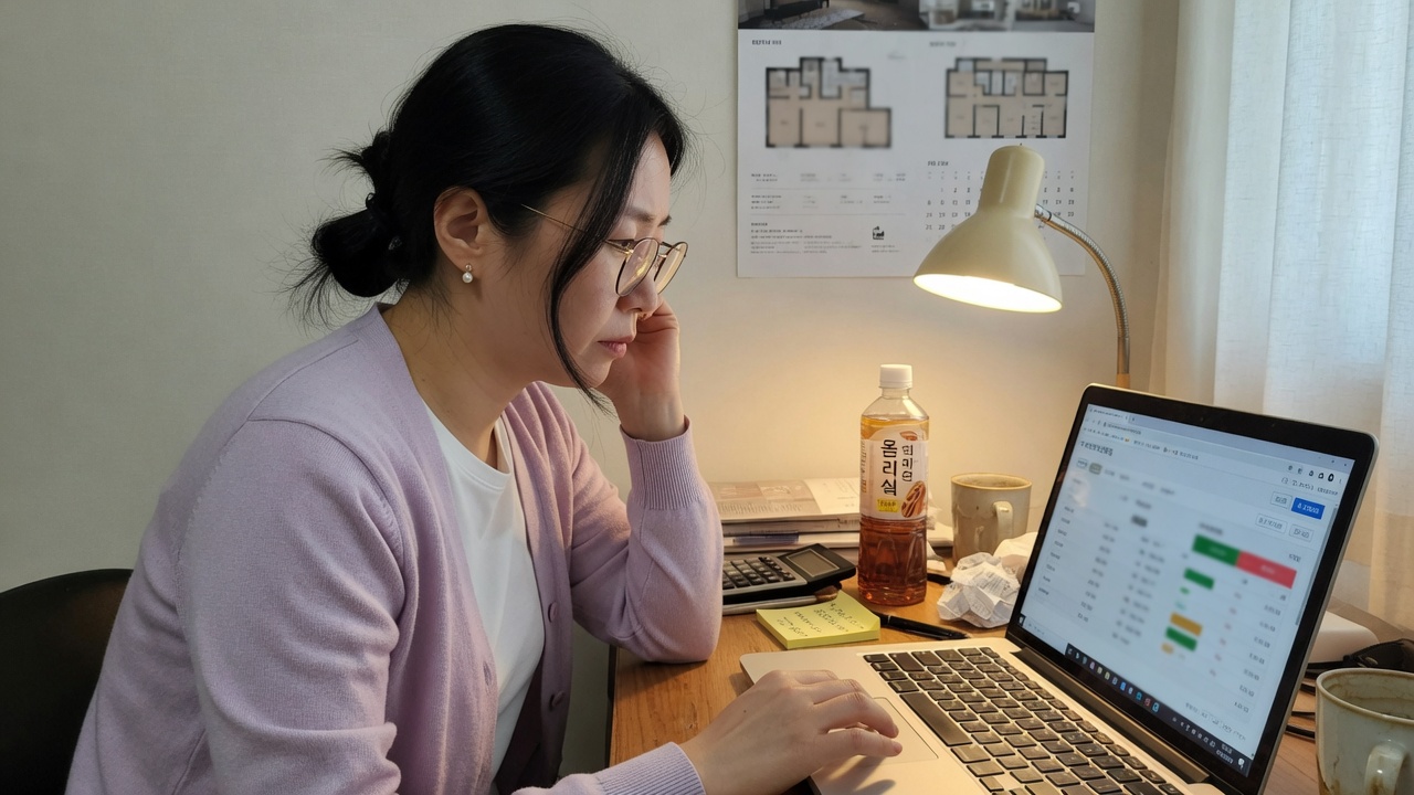 운전석에서 계기판을 확인하는 장면