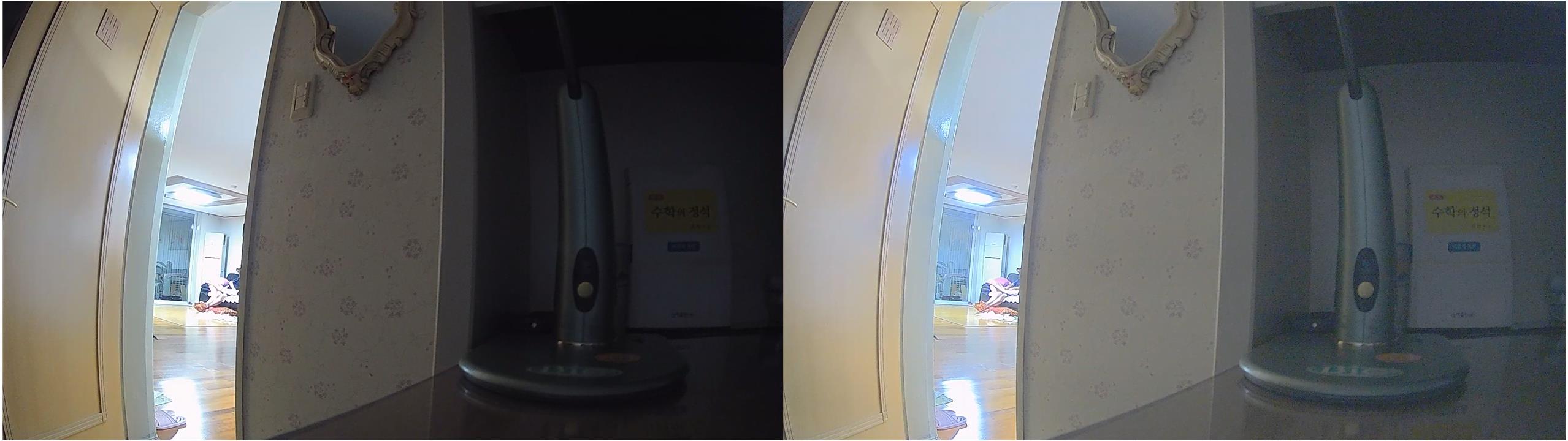 왼쪽 DR이 좁은 이미지 / 오른쪽 DR이 넓은 이미지