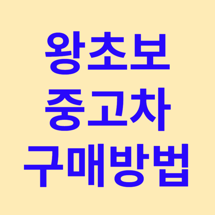 중고차 구매방법