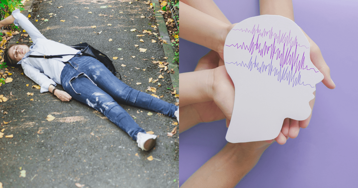 간질로 쓰러진 사람과 뇌파