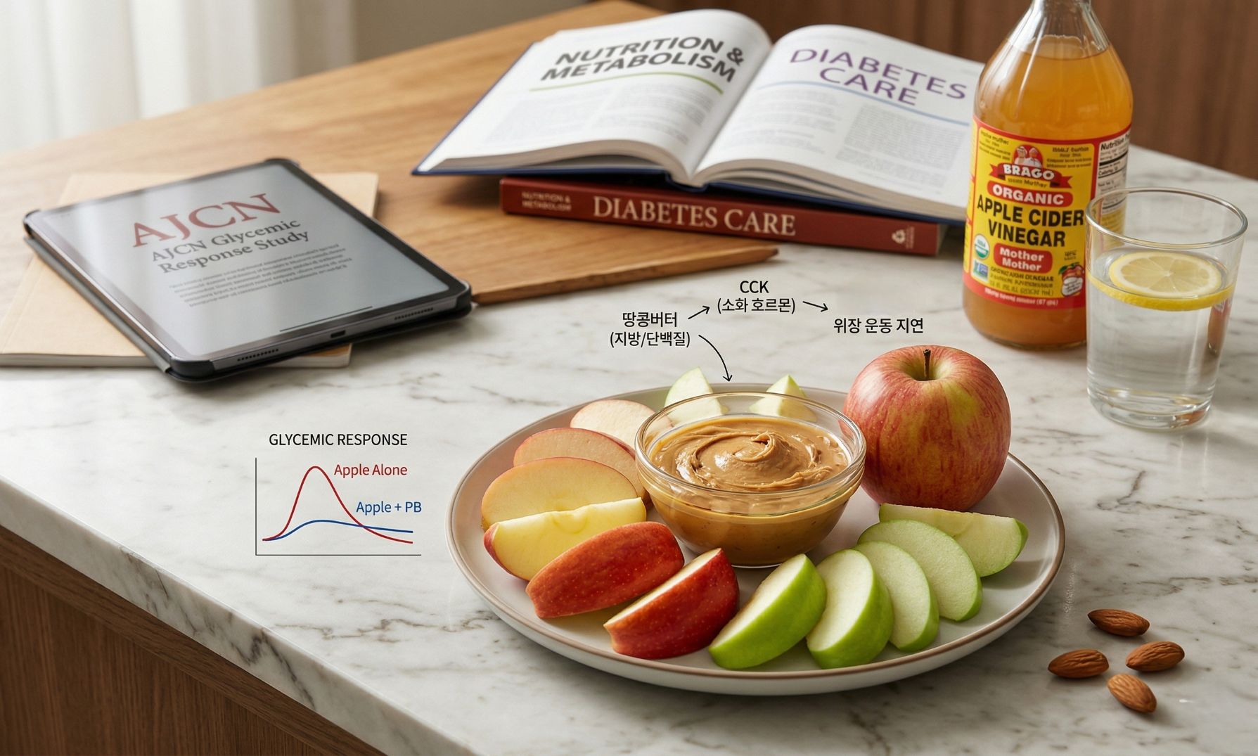 땅콩버터와 사과의 혼합 섭취 효과
