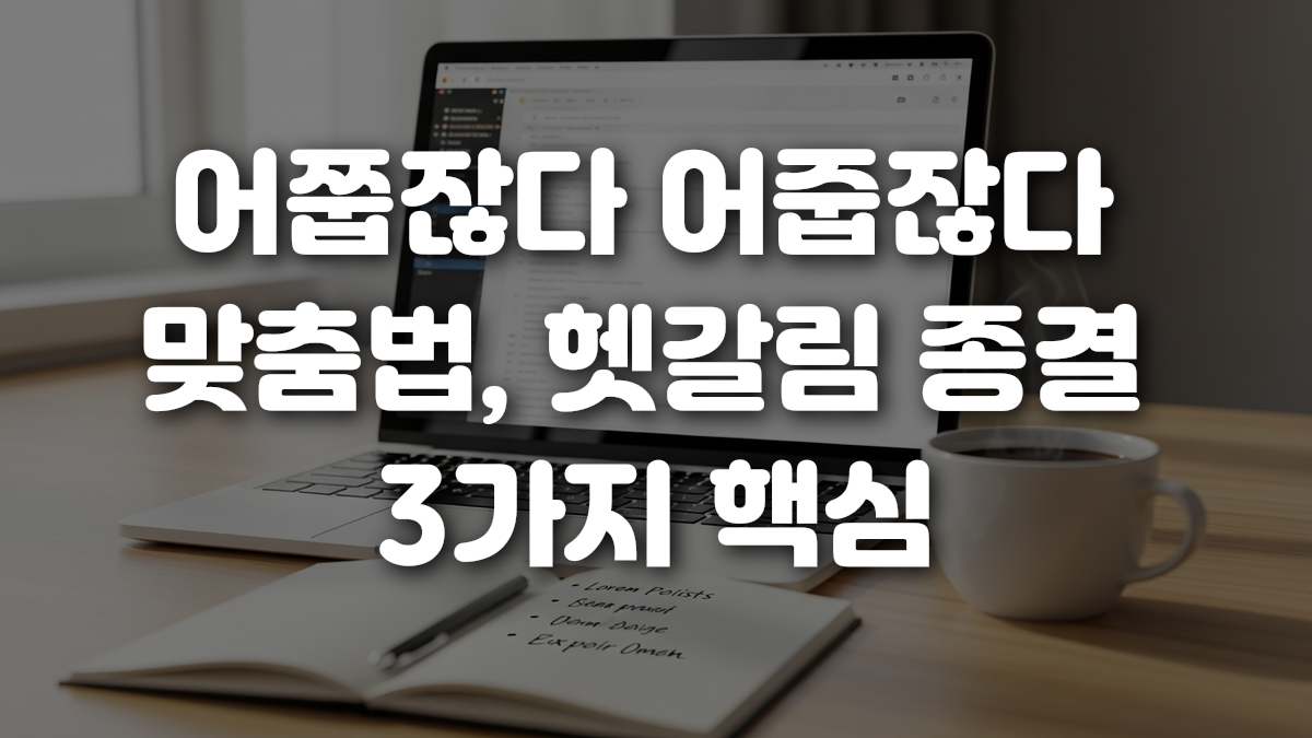 어쭙잖다 어줍잖다 맞춤법 헷갈림 종결 3가지 핵심