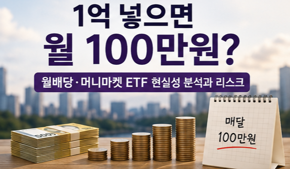 1억 넣으면 월 100만원? 월배당·머니마켓 ETF 현실성 분석