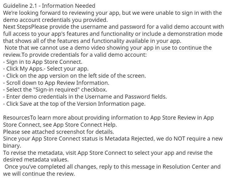 앱스토어커넥트_리젝_가이드라인2.1