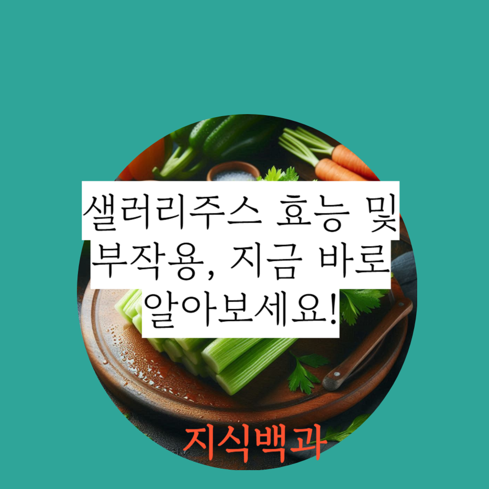 샐러리주스 효능 및 부작용, 지금 바로 알아보세요!