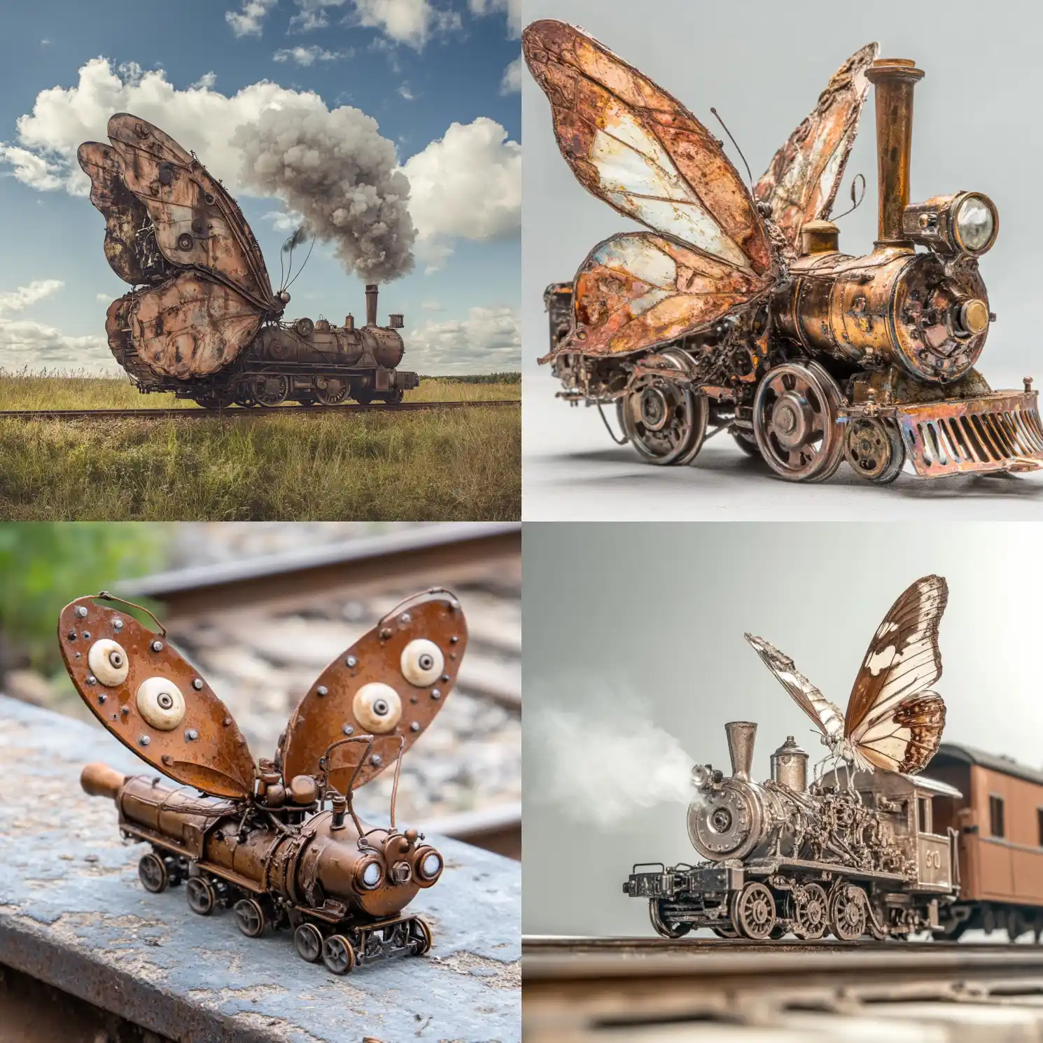 A mechanical butterfly and a steam locomotive --weird 500
