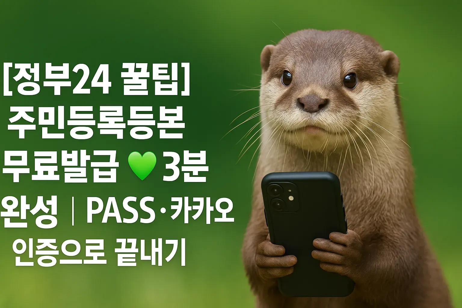 정부24 주민등록등본 무료발급 3분 완성 가이드 PASS&middot;카카오 인증으로 공동인증서 없이 발급하는 방법
