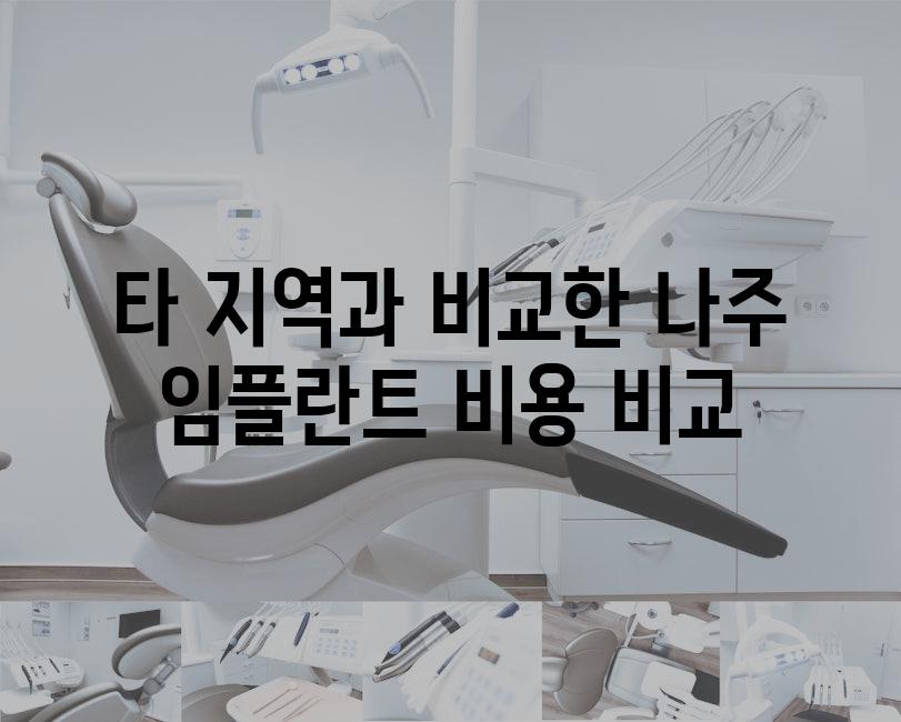 타 지역과 비교한 나주 임플란트 비용 비교