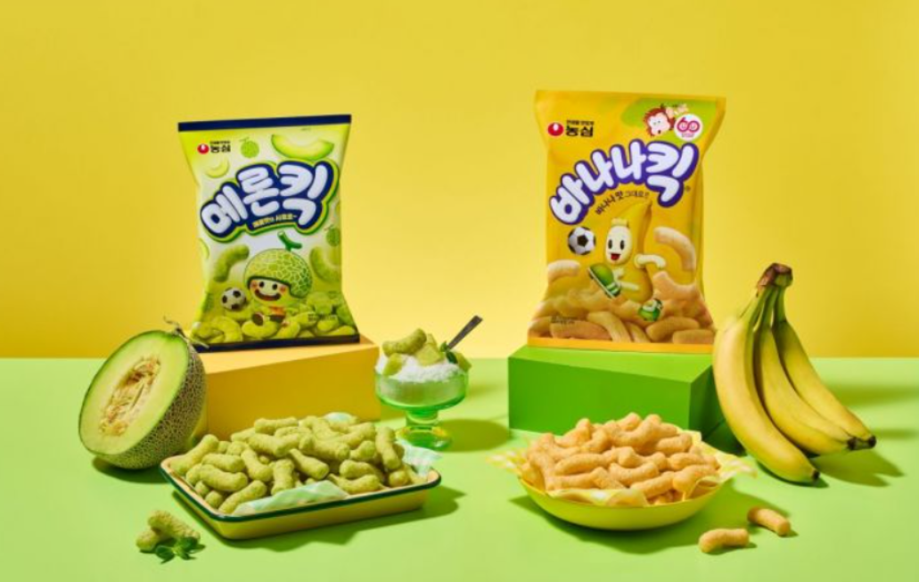 농심 메론킥 과 바나나킥 비교 이미지