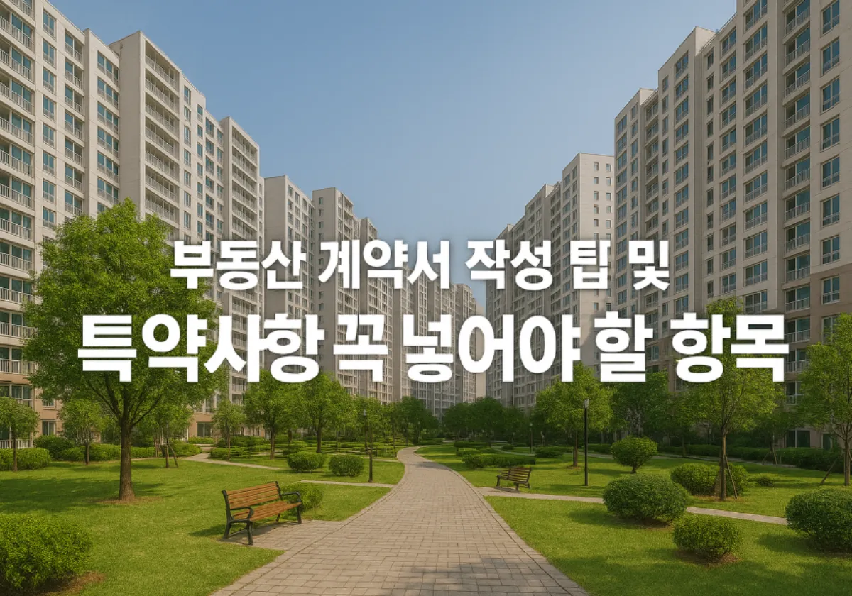 부동산 계약서 작성 팁 및 특약사항 꼭 넣어야 할 항목