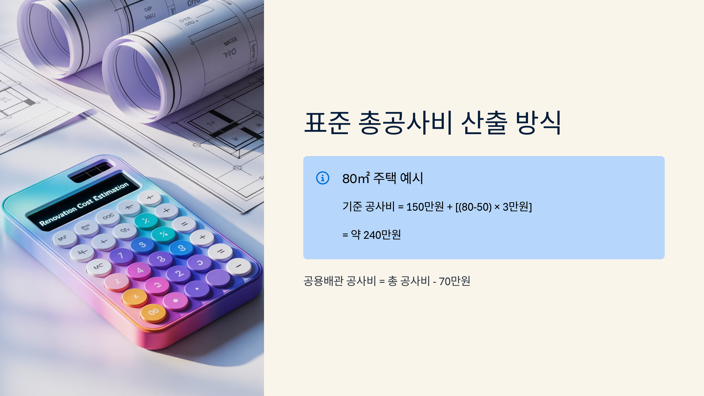 표준 총공사비 산출 방식, 어렵지 않아요