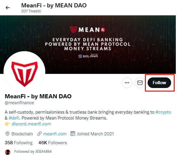 민파이낸스 팔로우 버튼