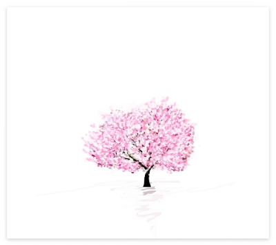 3월 꽃 나무 페인팅