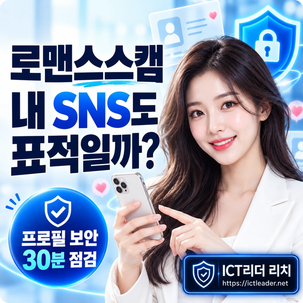 로맨스스캠 내 SNS도 표적일까 문구와 여성 인물이 담긴 프로필 보안 점검 썸네일