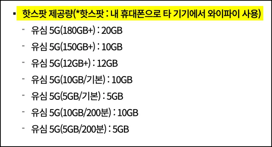 핫스팟-제공량