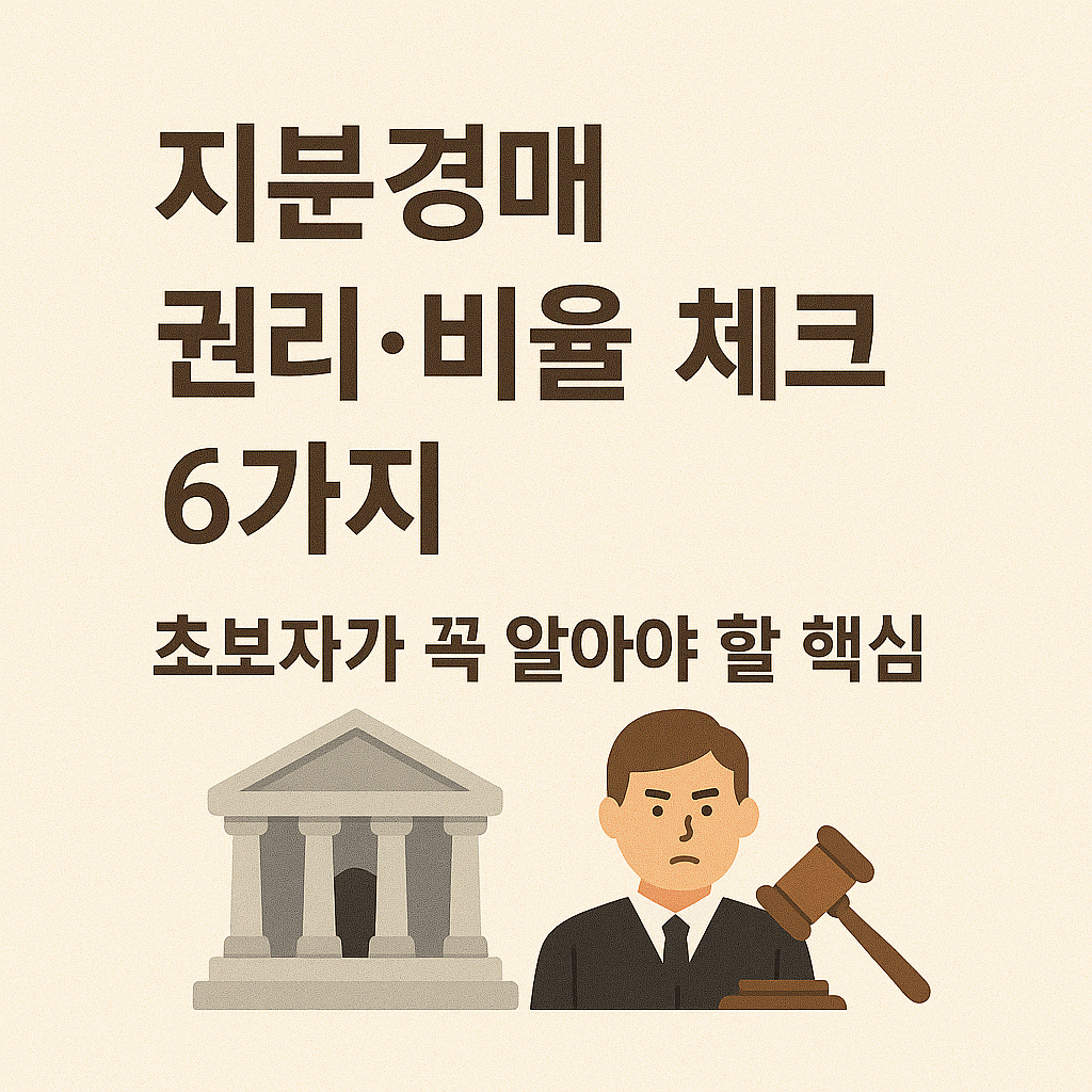 지분경매 권리·비율 체크 6가지, 초보자가 꼭 알아야 할 핵심