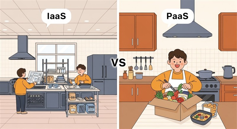 서비스형 플랫폼(PaaS)과 서비스형 인프라(IaaS)의 차이점