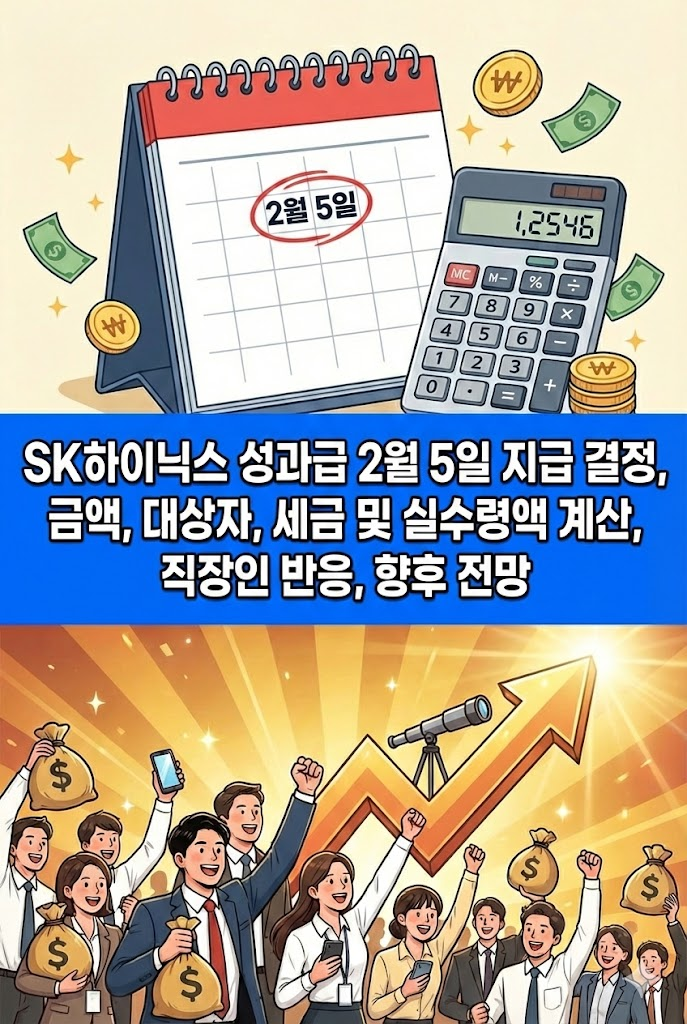 SK하이닉스 성과급 2월 5일 지급 결정, 금액, 대상자, 세금 및 실수령액 계산, 직장인 반응, 향후 전망