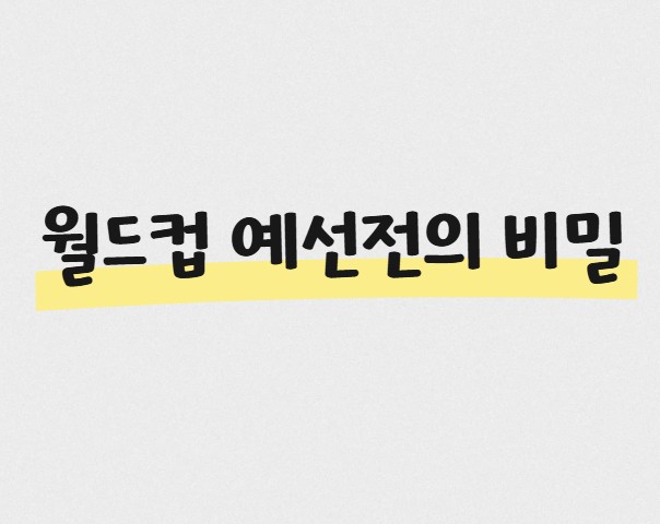 월드컵 예선전의 비밀