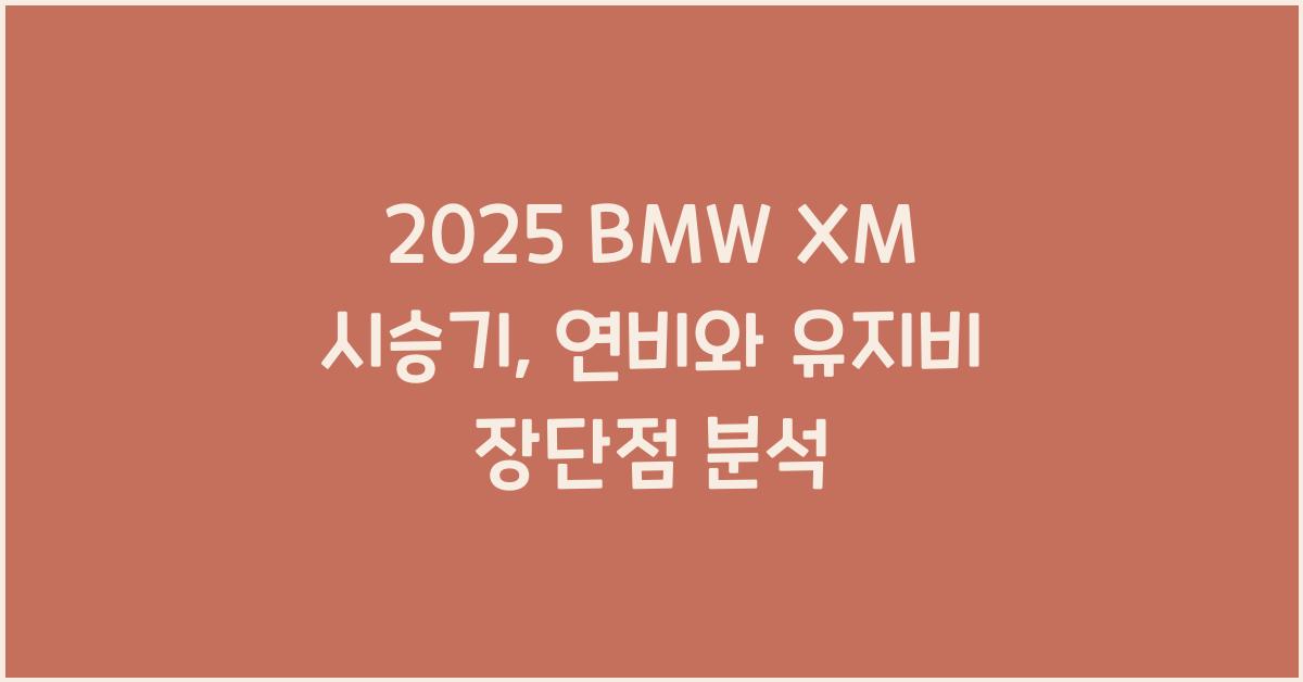 2025 BMW XM 시승기 제원 연비 장단점 유지비 오너평가