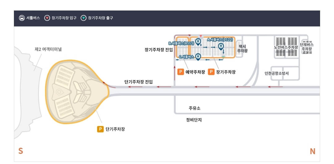 인천공항-제2여객터미널-주차장-위치