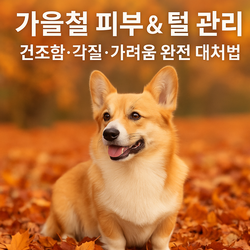 강아지 가을철 피부 & 털 관리 이미지