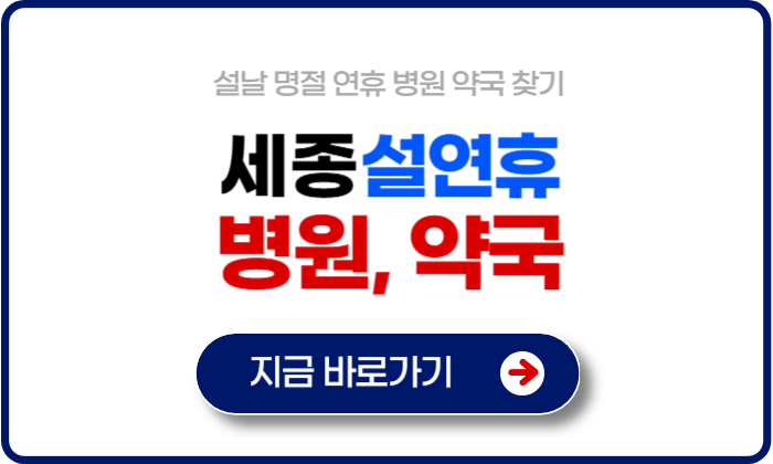 세종 설연휴 병원
