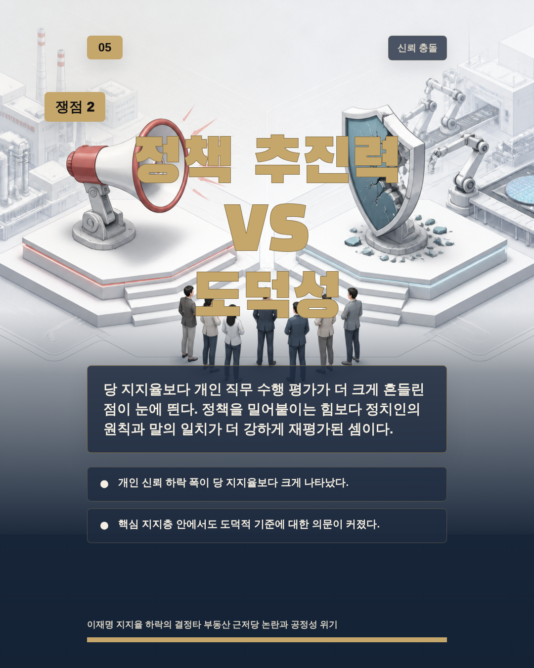 정책 추진력 VS 도덕성