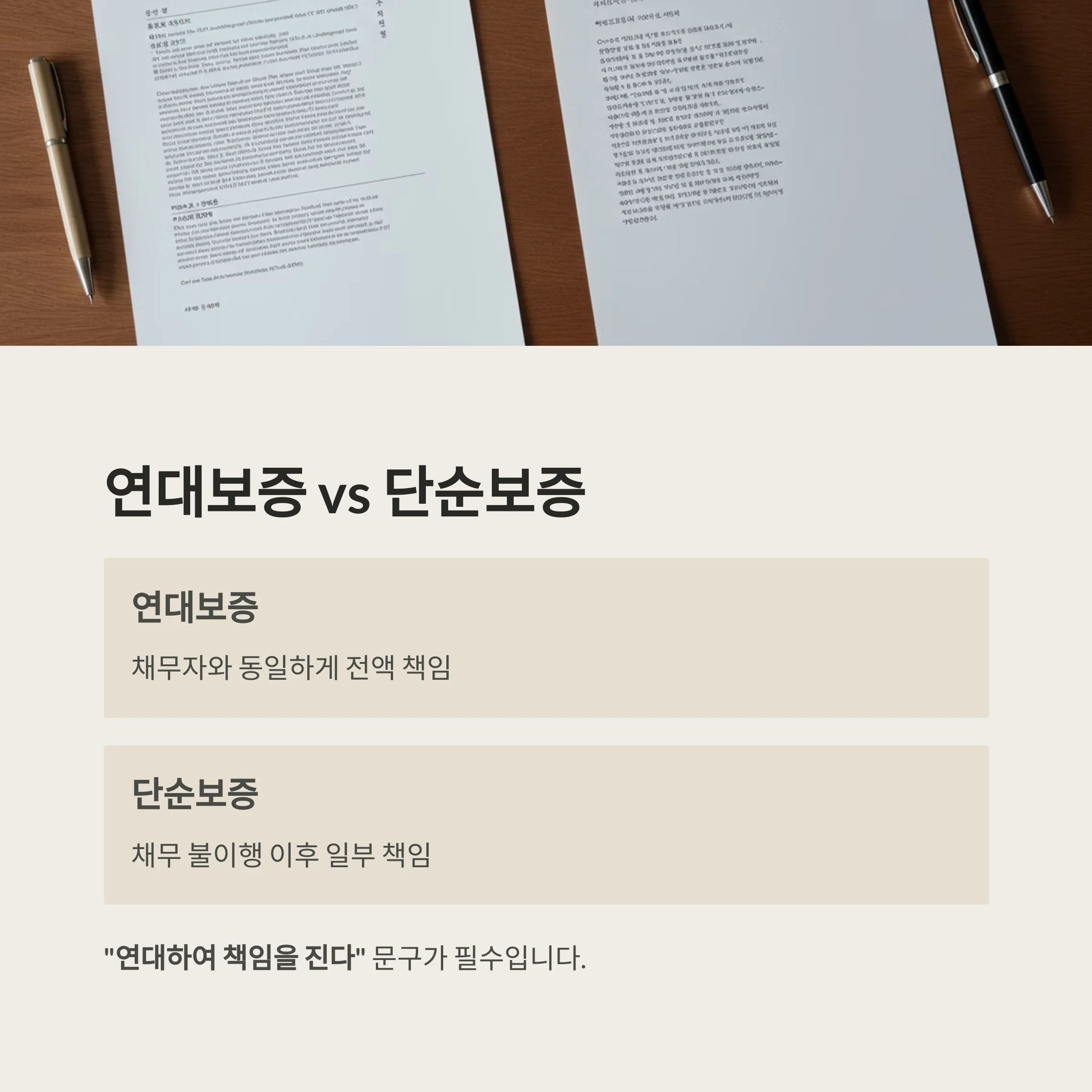 연대보증과 단순보증, 뭐가 다를까요?