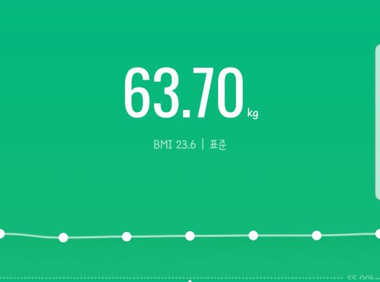 몸무게 63.70kg 인증샷