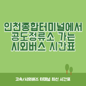 인천종합터미널에서 공도정류소 가는 시외버스 시간표 최신정보