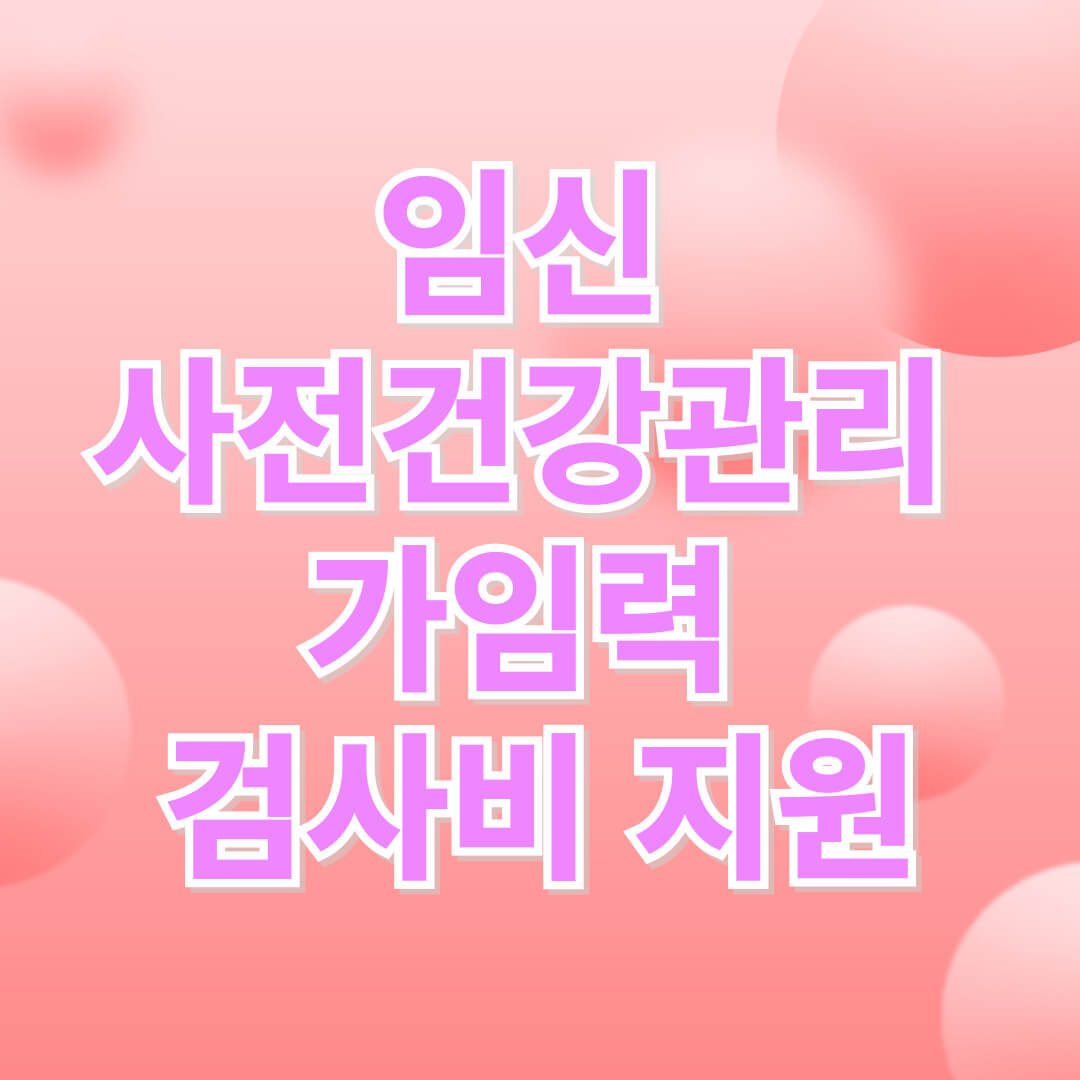 임신사전건강관리검사비지원