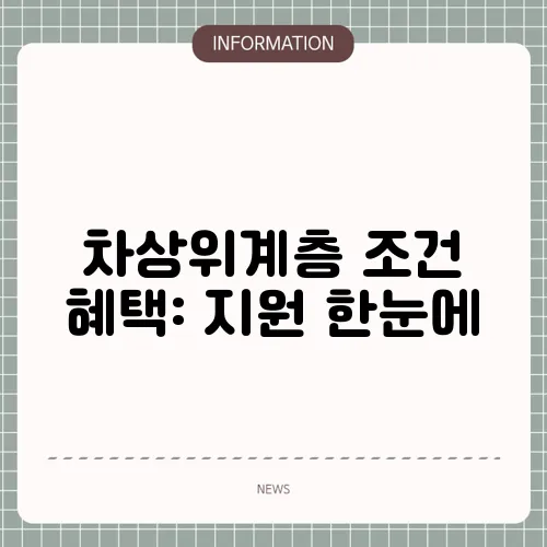 차상위계층 조건 혜택: 지원 한눈에