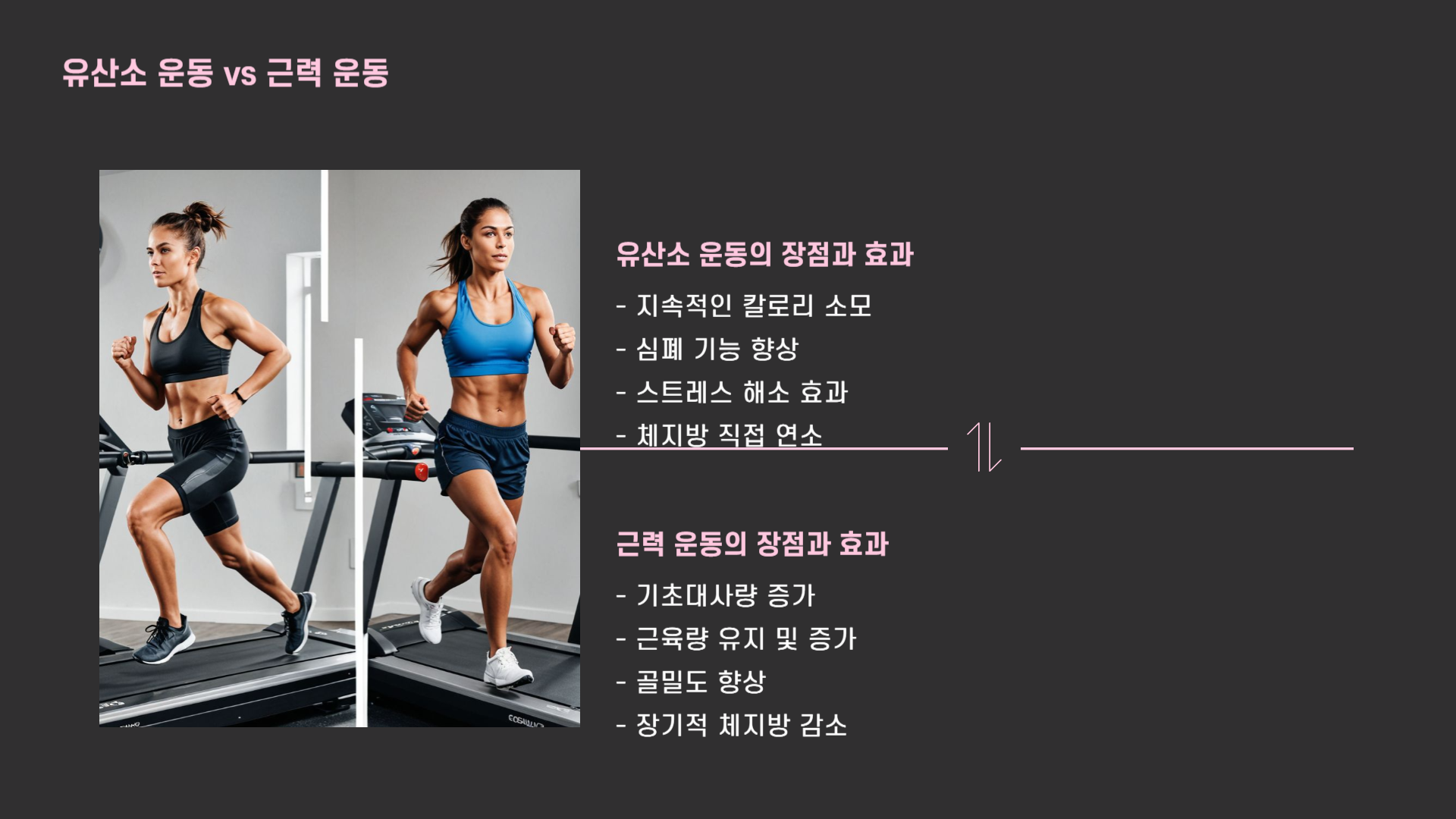 유산소 운동 근력운동 비교