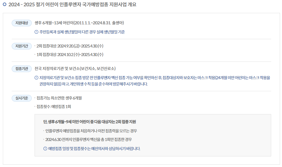 어린이 인플루엔자 국가예방접종