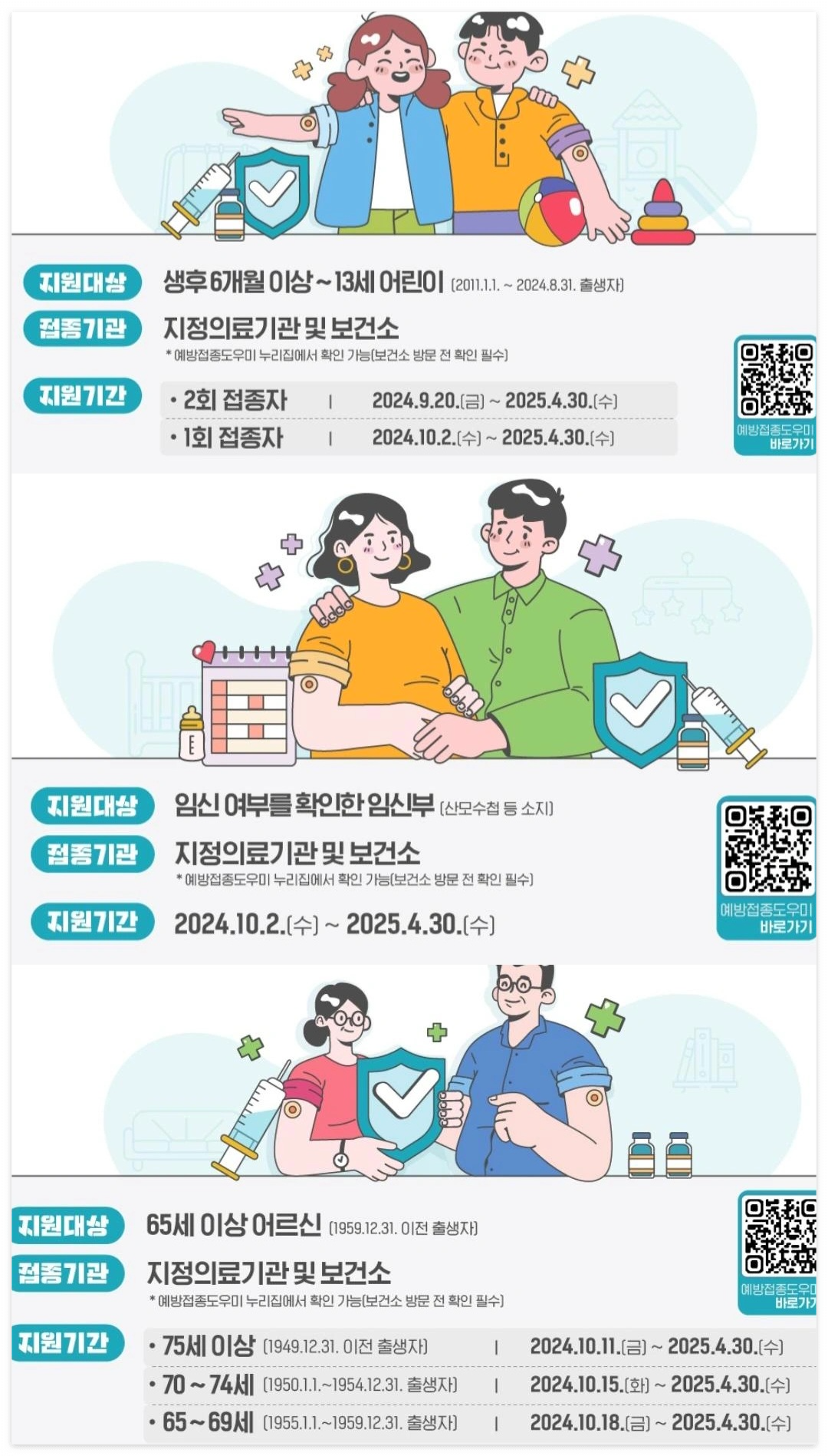 독감무료예방접종 대상 나이 날짜 병원찾기