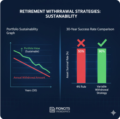 포트폴리오에서 인출액을 지속적으로 빼낼 때, 자산이 고갈되지 않고 유지되는 인출 그래프