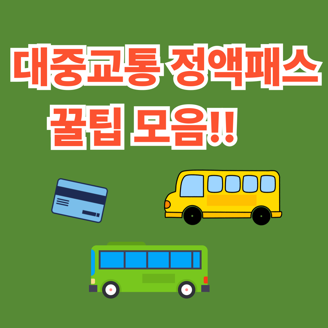 대중교통 정액패스 꿀팁 모음