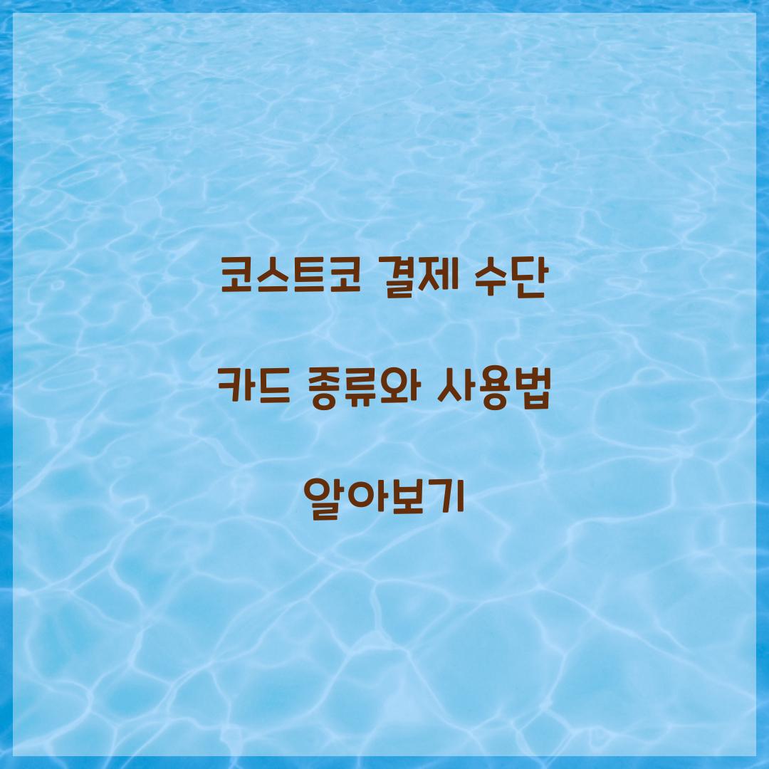 코스트코 결제 수단