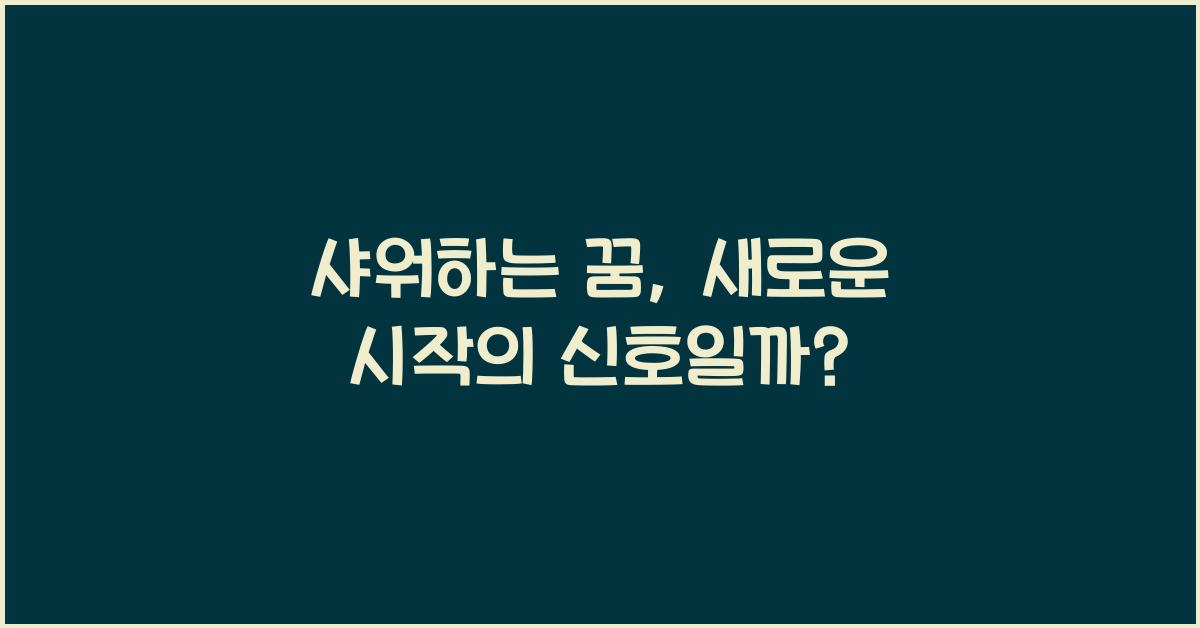 샤워하는 꿈
