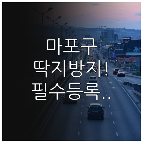 마포구 주정차 단속 알림 신청 방법 ..