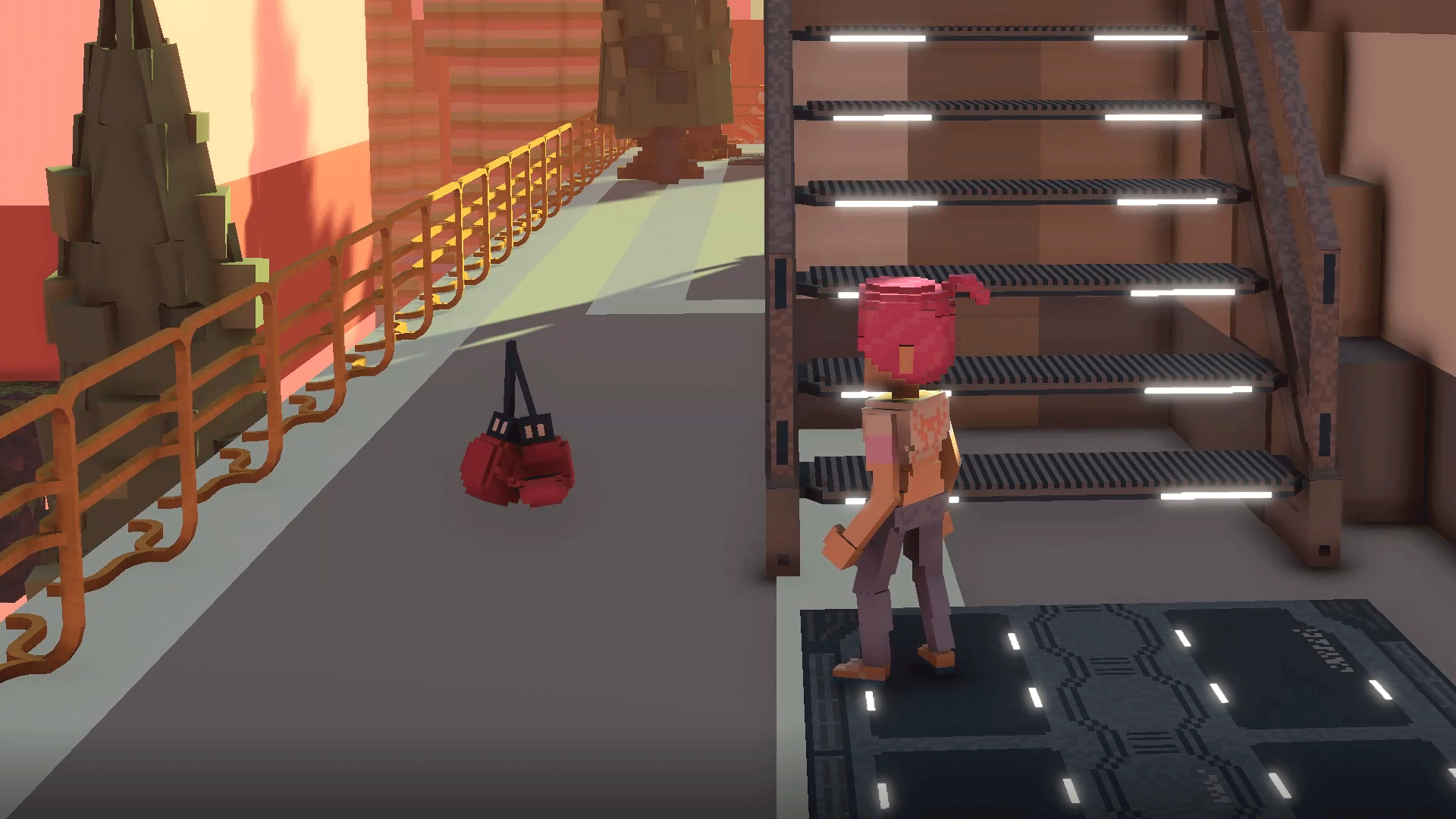 복싱 글러브가 바닥에 놓여있다.