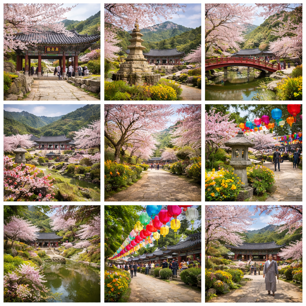 통도사 봄 풍경 사진