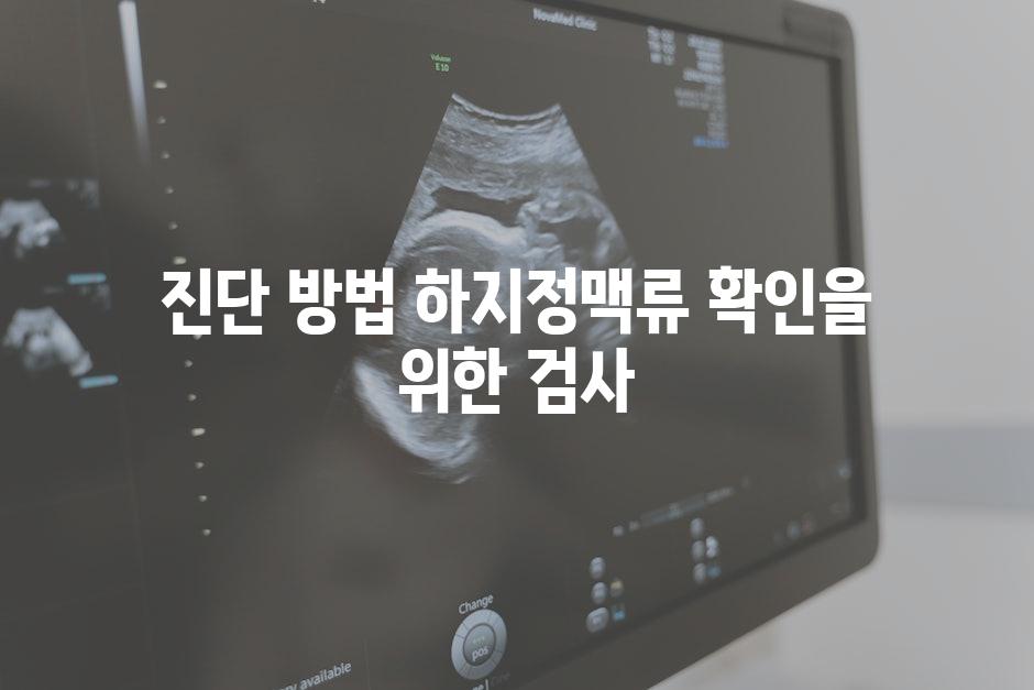 진단 방법 하지정맥류 확인을 위한 검사