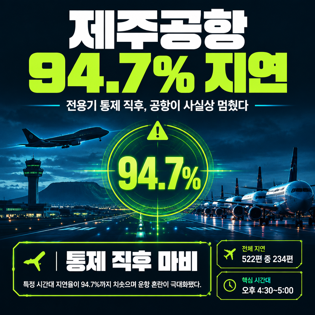 제주공항 94.7% 지연