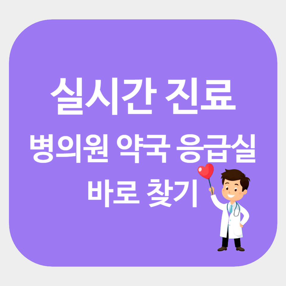 실시간 진료중인 병의원 / 약국 / 응급실 조회하기