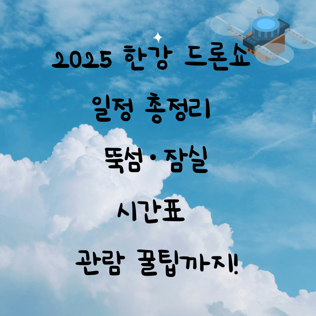 2025 한강 드론쇼 일정 총정리